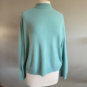 Vintage Robin Egg Blue Mock Neck Ultra Soft Sweater